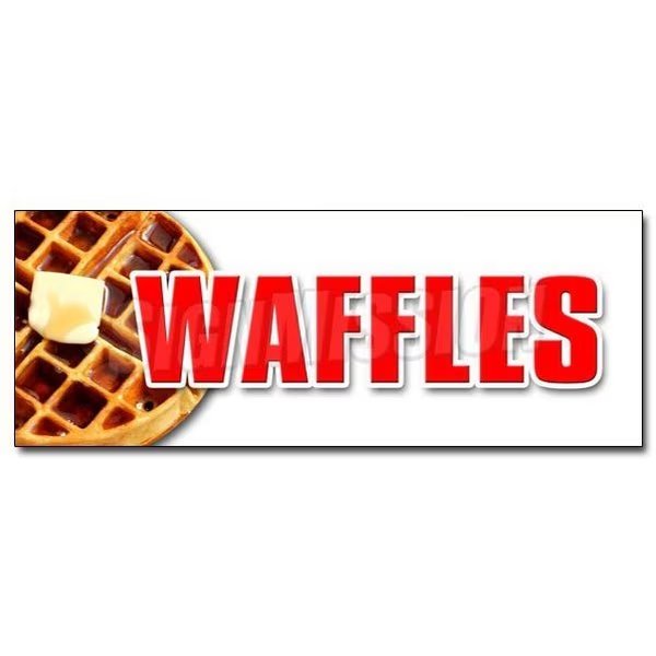 WAFFLES DECAL sticker breakfast sweets batter belgian syrup butter lolly, D-48 Waffles, Signmission, Mfr#: D-48 Waffles